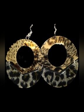 Leopard Print Drop Earrings